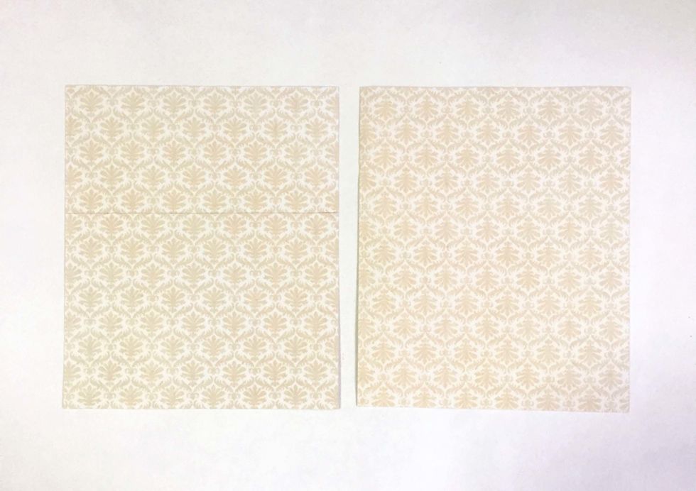 Choose a pattern paper of choice, cut 2 pieces of 3.5" x 5".