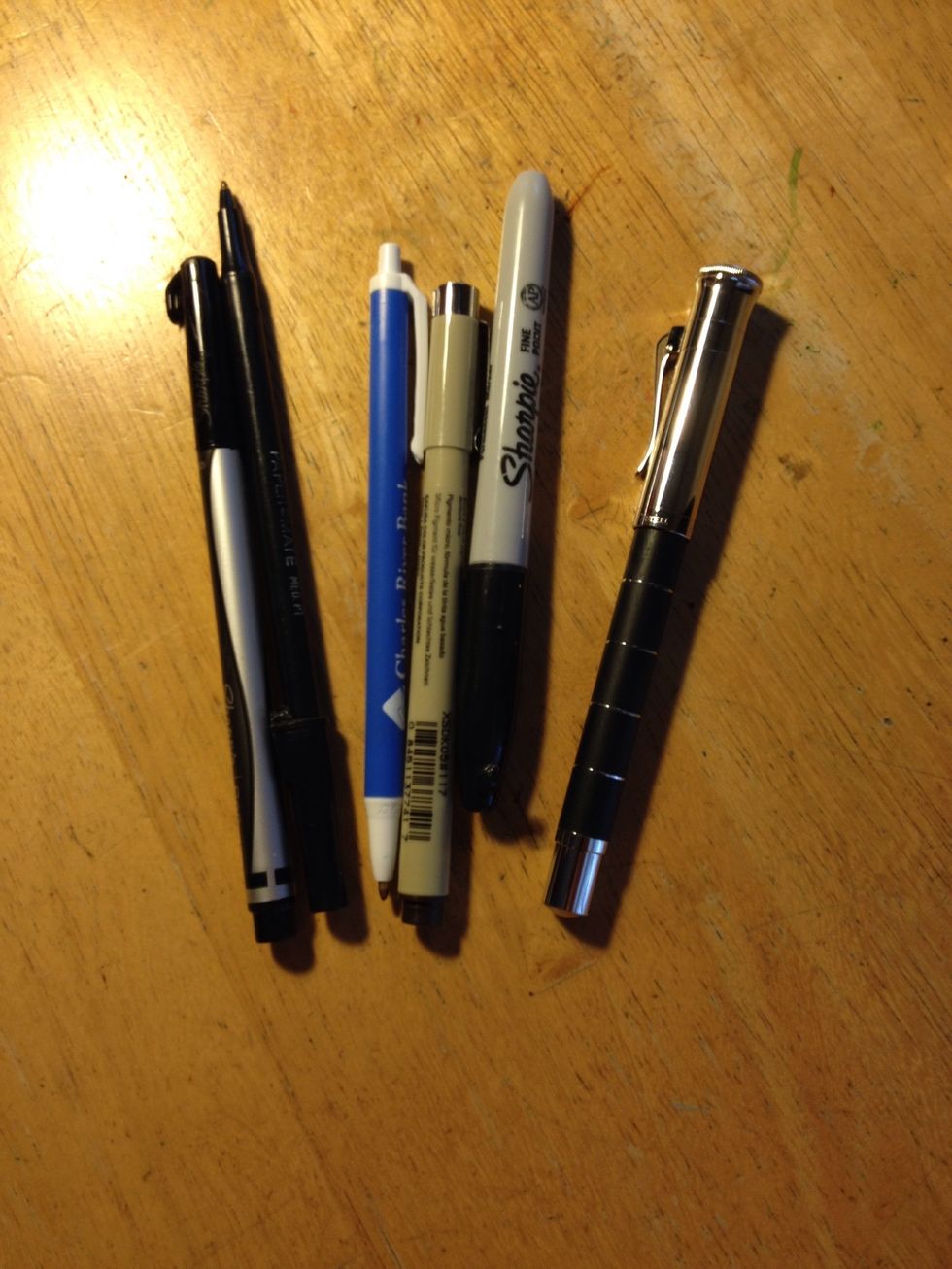 Choose a pen and keep it nearby the journal. Pick something you would want to write with each day. I vary my pens by mood. Sometimes ball point black or blue, sometimes felt tip or roller ball.