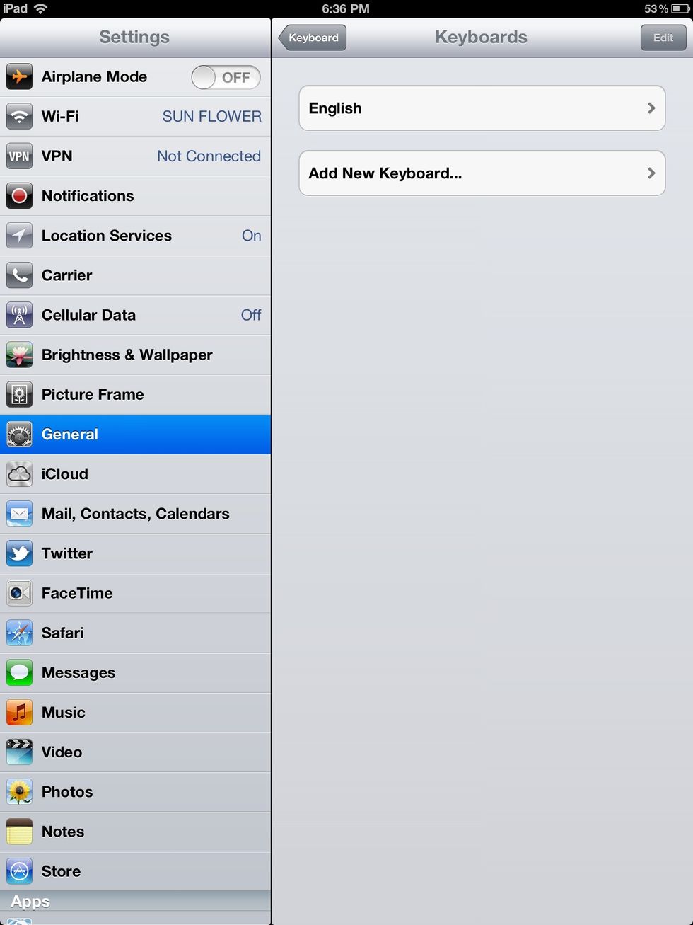 Choose Add New Keyboard