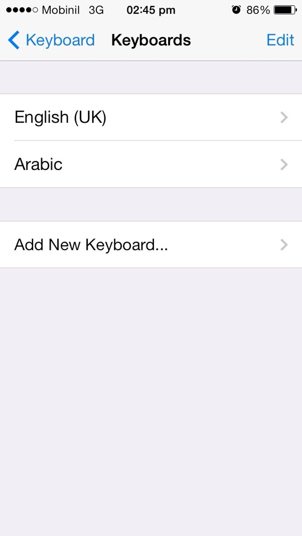 Choose "add new keyboard"