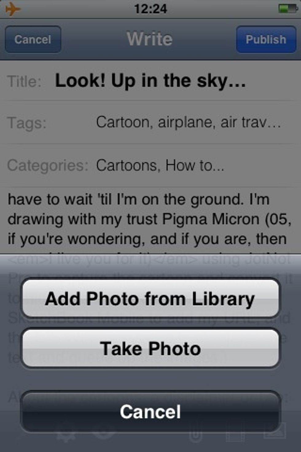 Choose "Add Photo from Library."