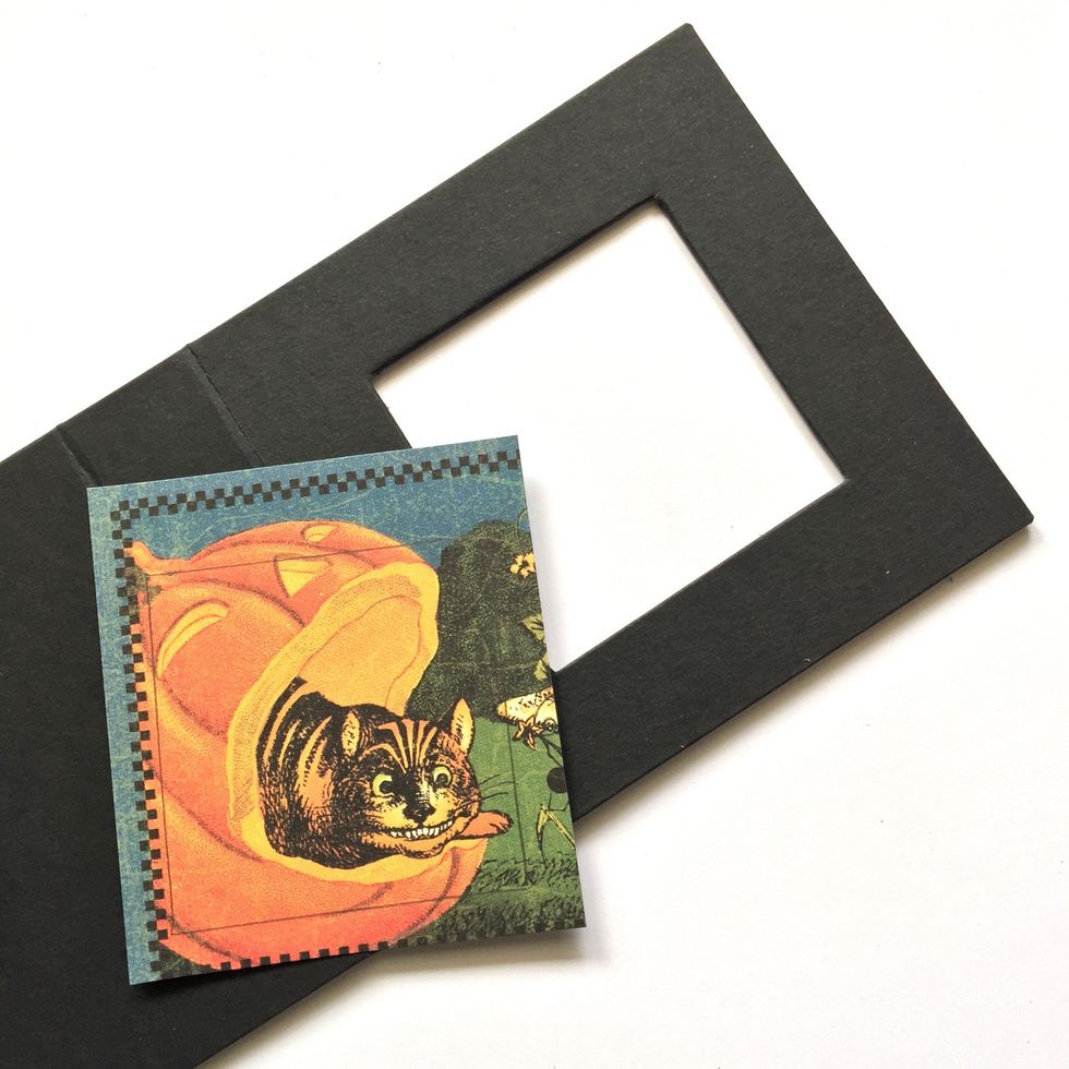 Choose an image to glue inside the window frame.