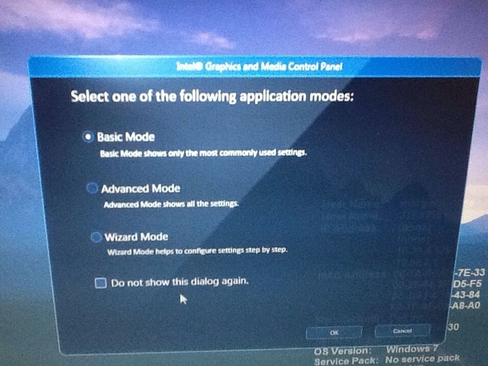 Choose Basic Mode