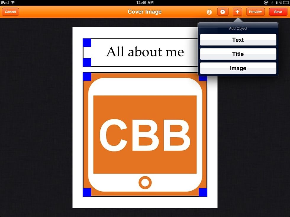 Choose between text, images and title.