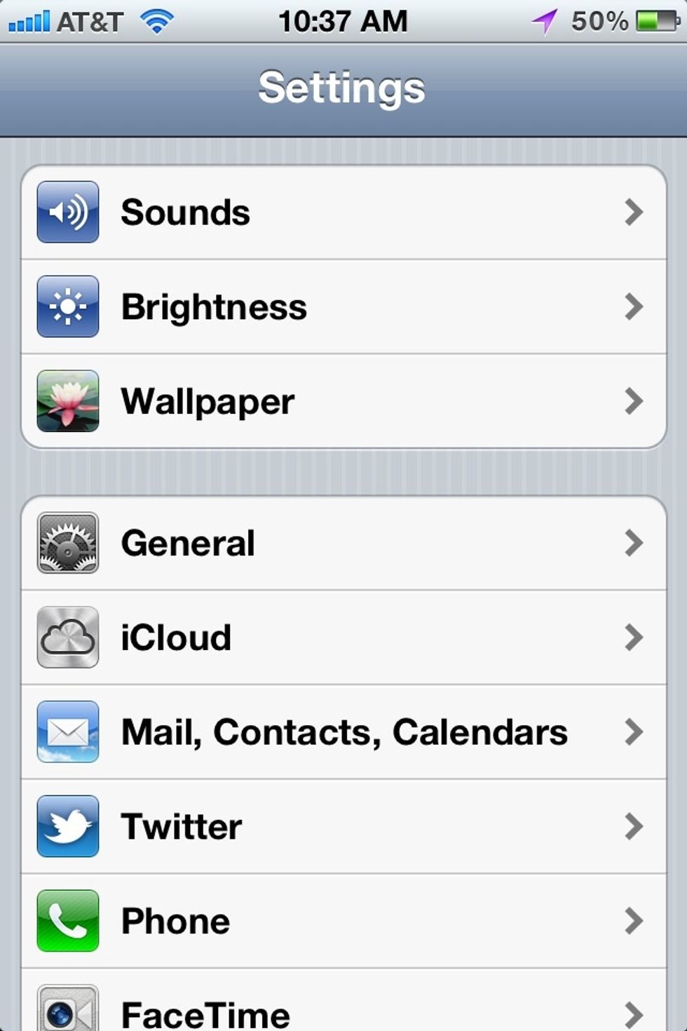 Choose Mail, Contacts, Calendars