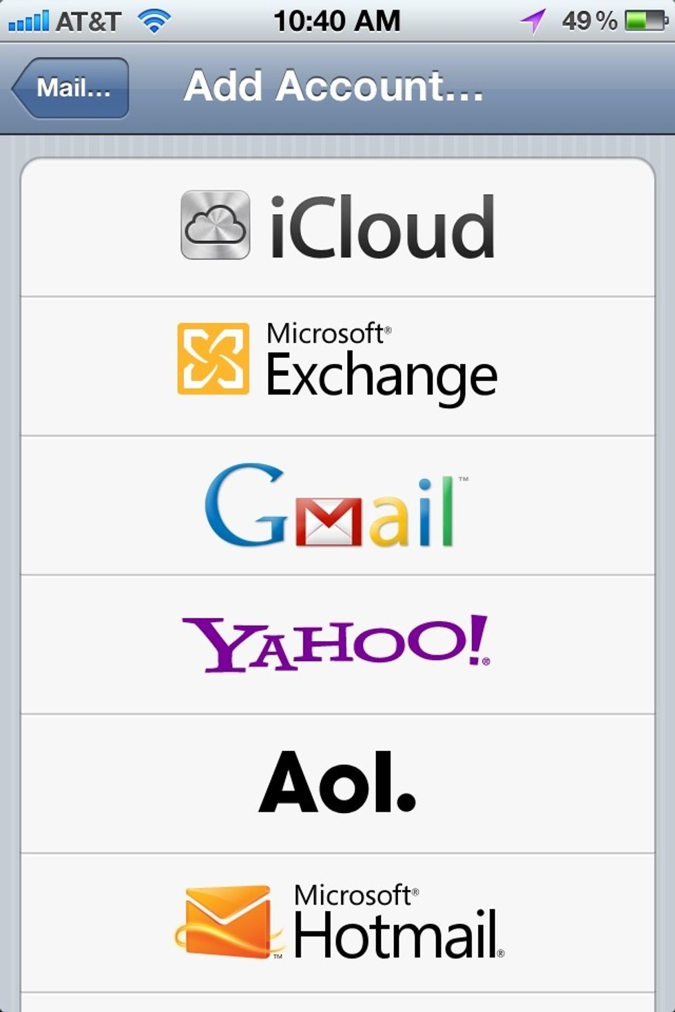 Choose Microsoft Exchange