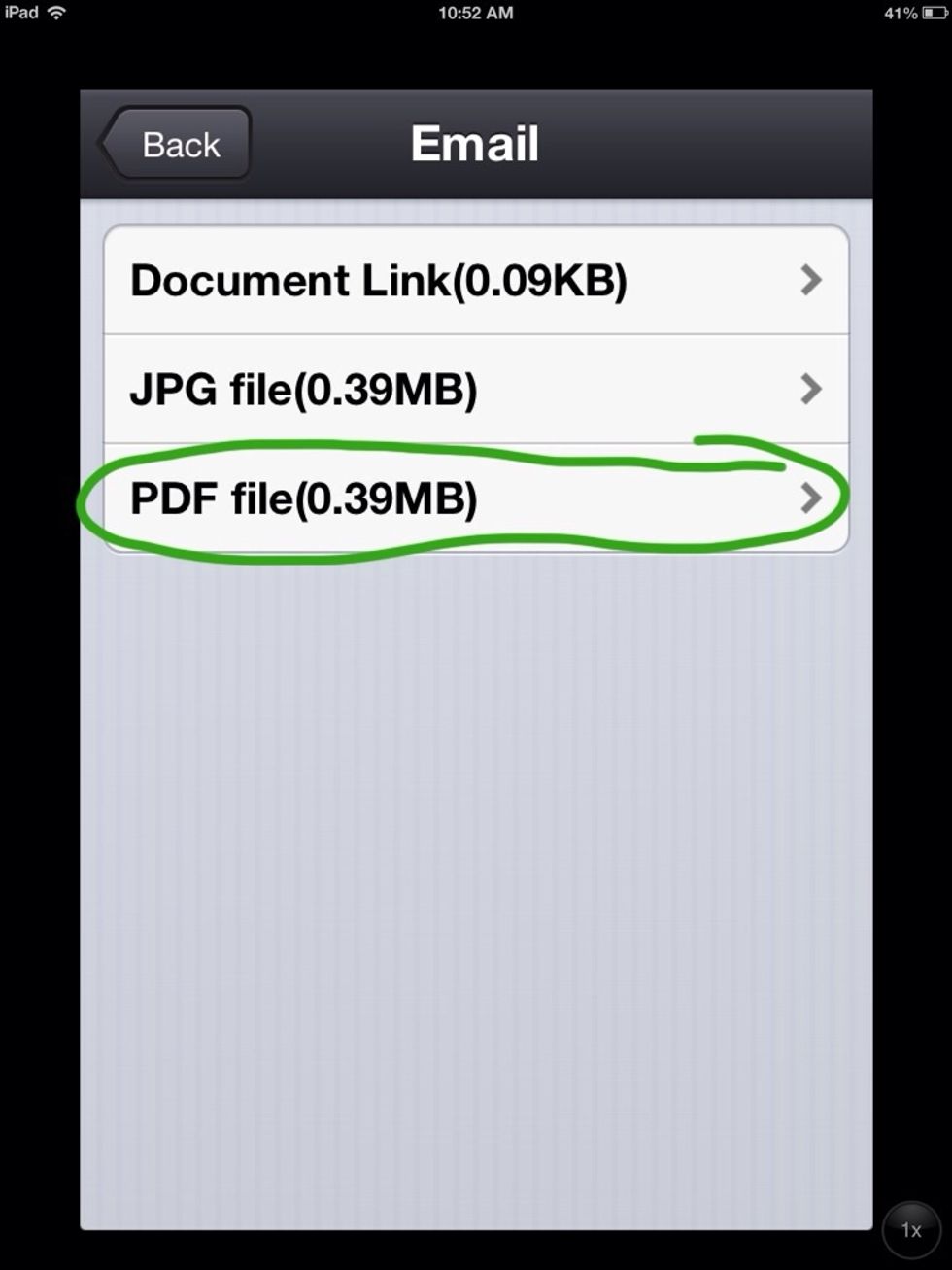 Choose PDF file.