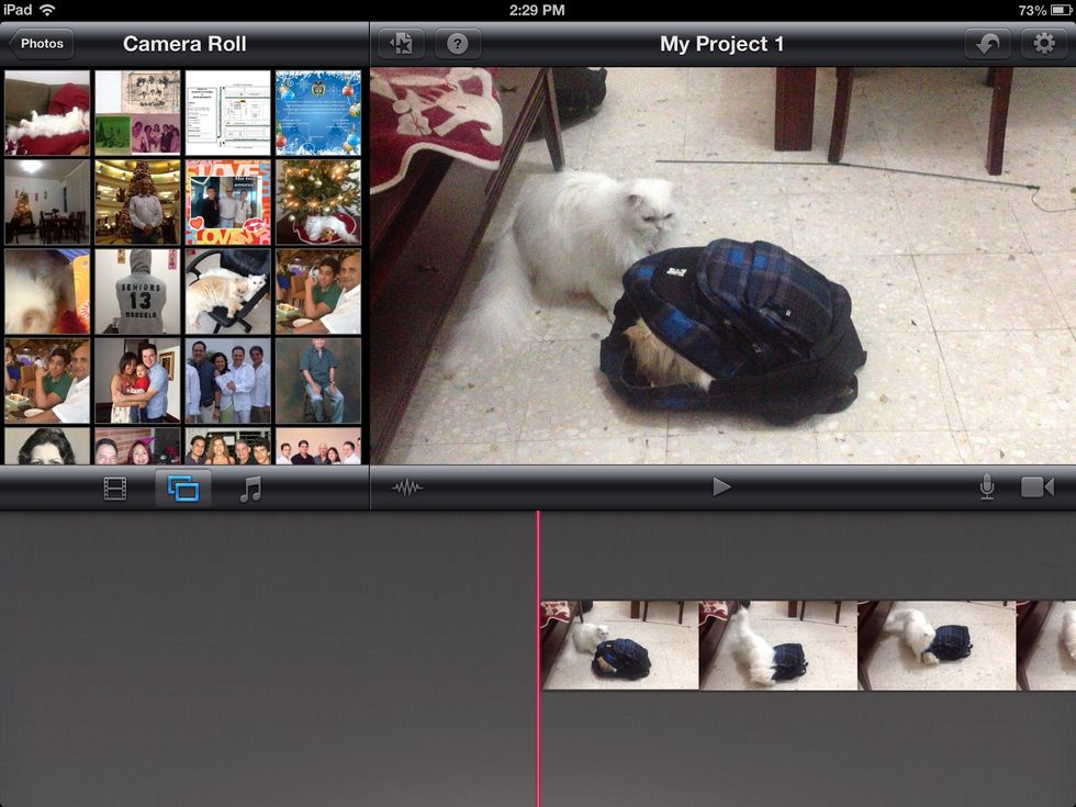 Choose pictures by tapping on them.