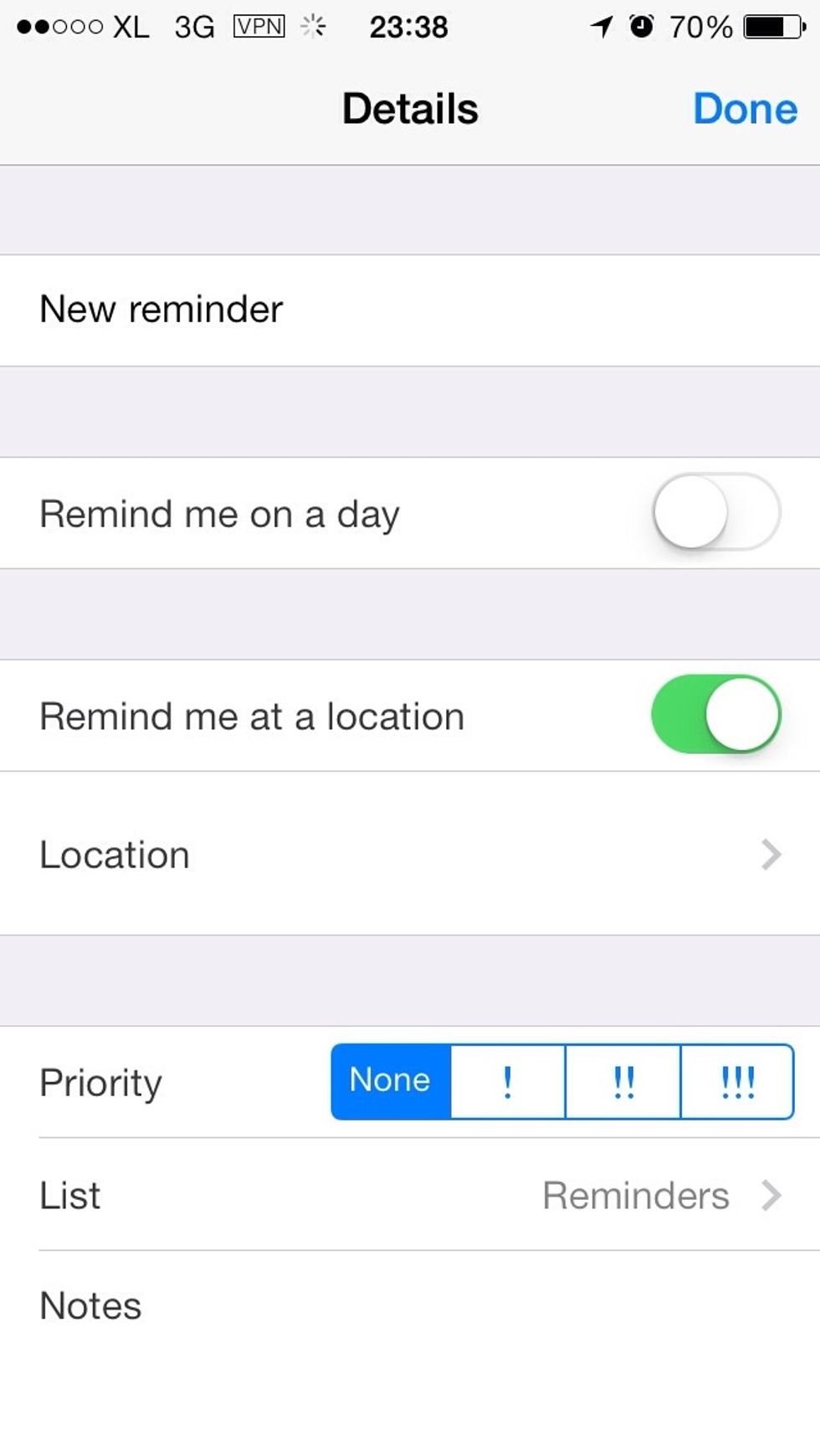 Choose 'Remind me at location'.