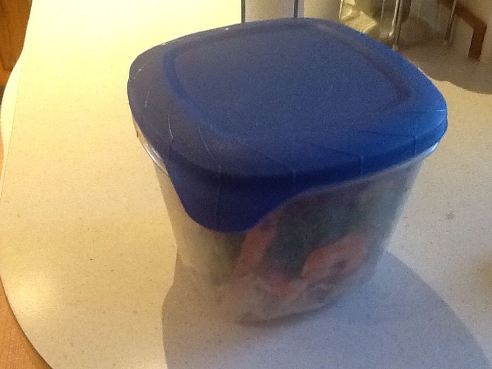 Choose something you can keep handy on the counter. Something with a cover.