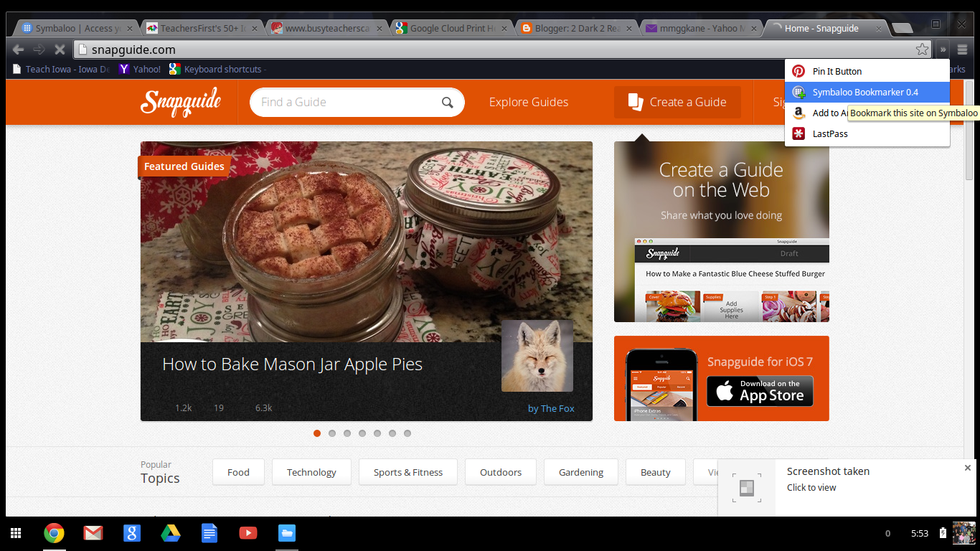 Choose Symabloo from the drop down menu