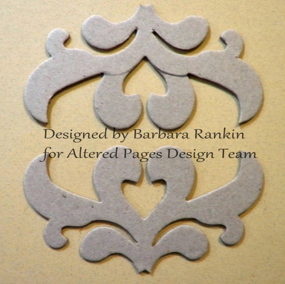 Choose the Chipboard Scroll Corners to fit your CA image to form a frame for your book title. I marked the bits that I wanted to remove.