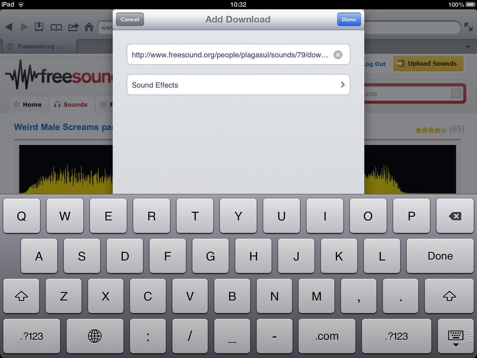 Choose the download location - files will download to the File Manager in iDownload+