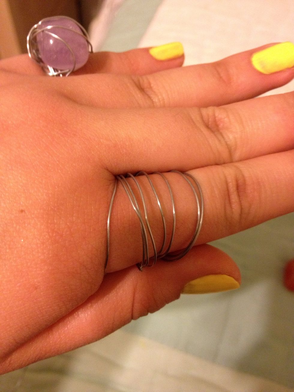 Choose the finger of choice and wrap wire for size(but don't cut the wire!!). The more times you wrap it, the cooler the effect