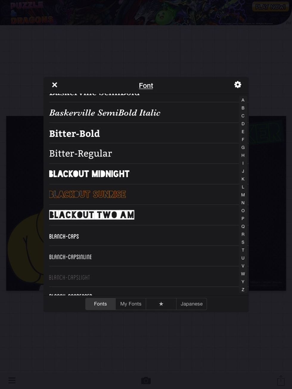 Choose the font you want