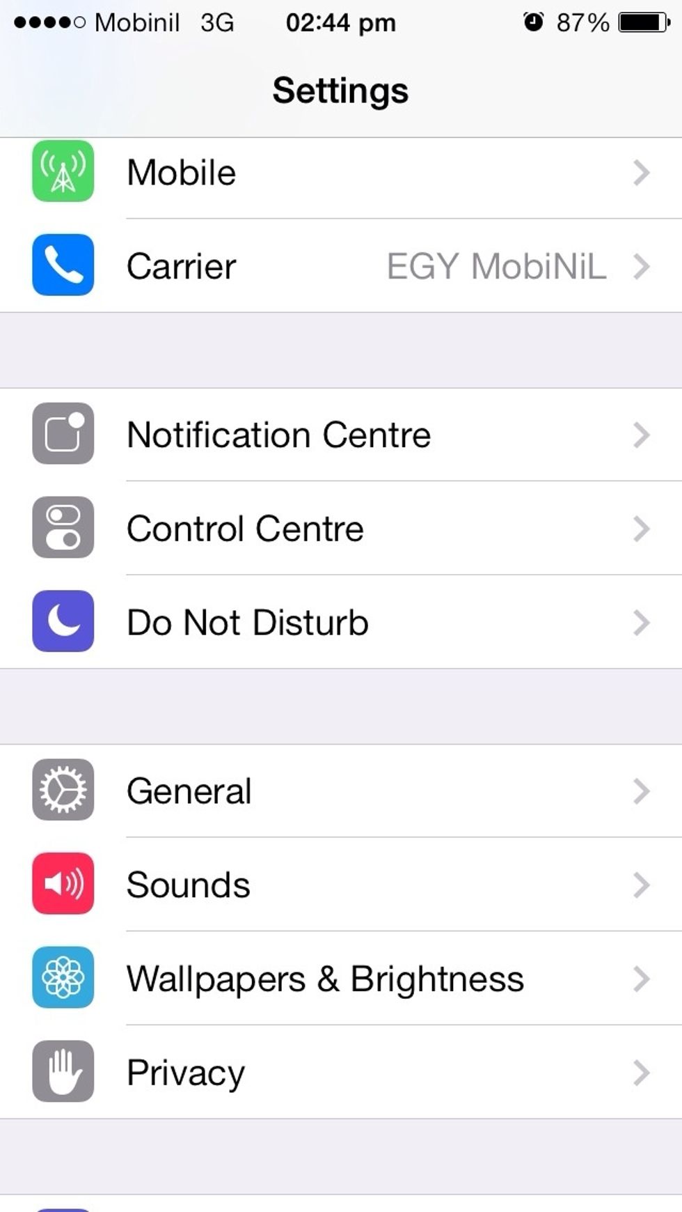 Choose the "general" section