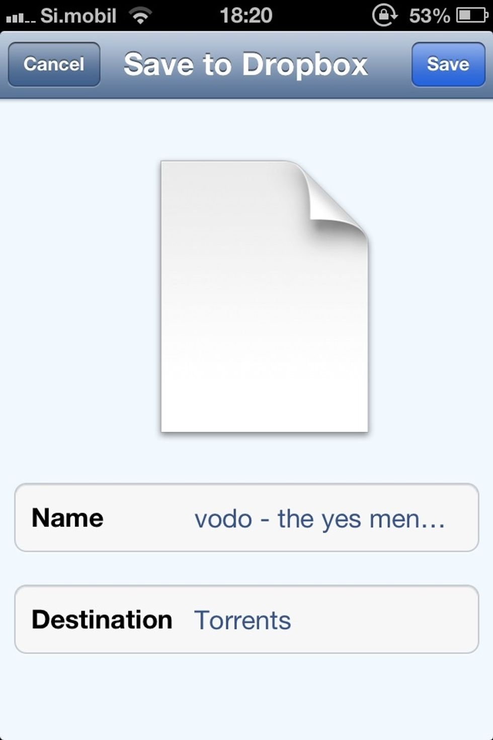 Choose the name and the Dropbox folder you chose in uTorrent preferences and click on Save.