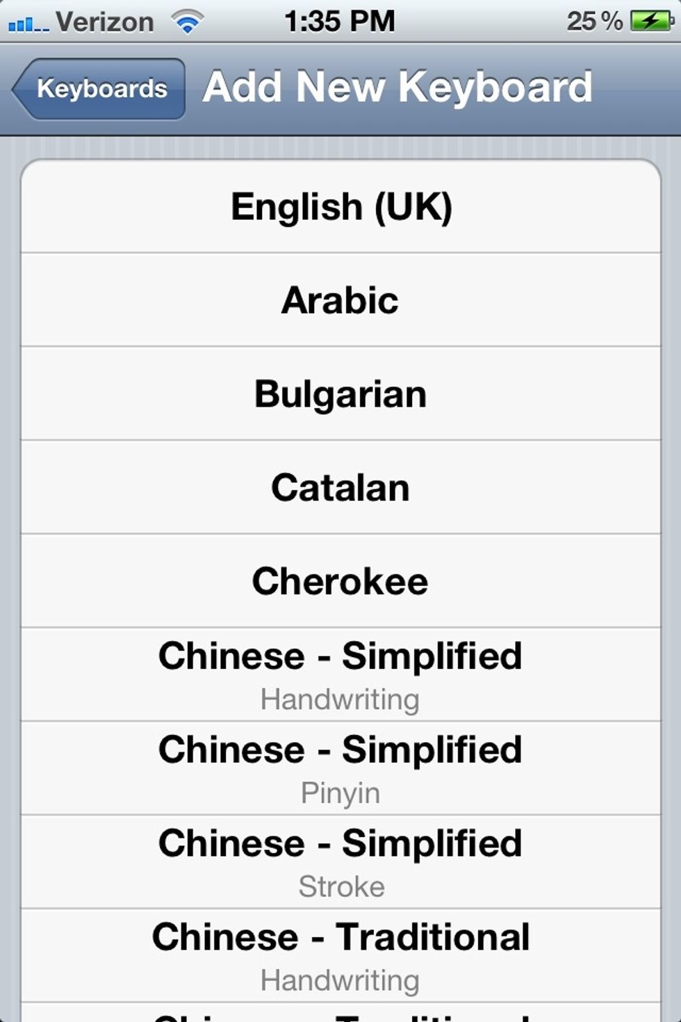 Choose the option Chinese-Simplified that has "handwriting" underneath it. (The 6th option from the top.)