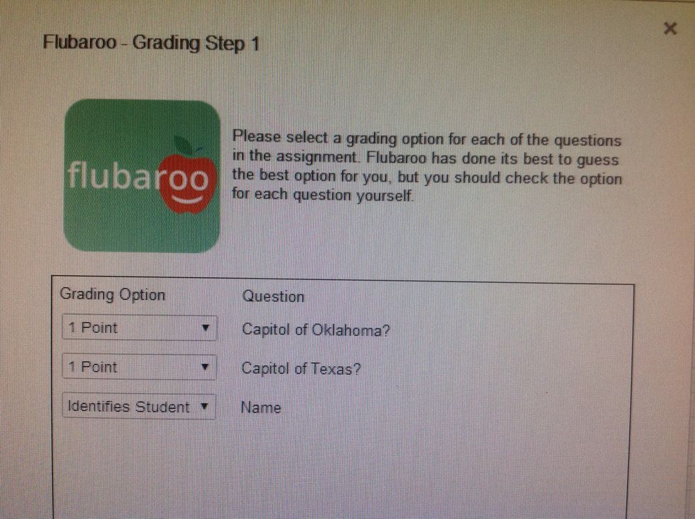 Choose the point value for each question.