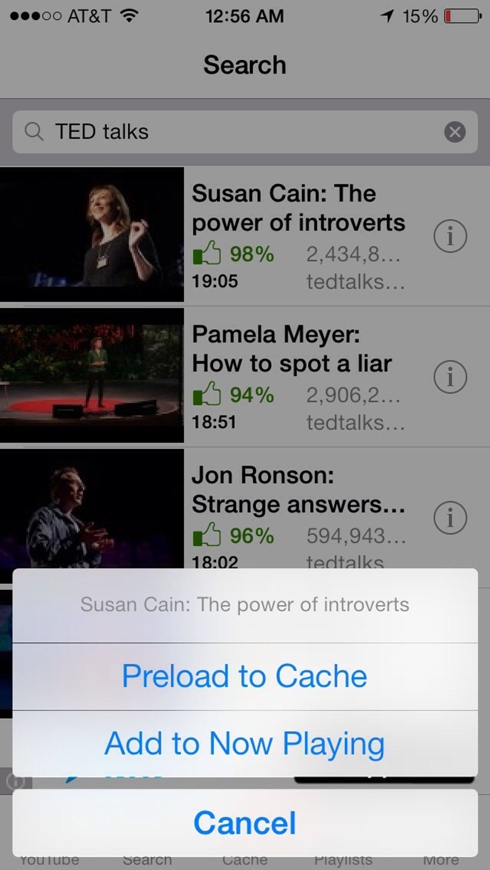 Choose the PRELOAD TO CACHE option.