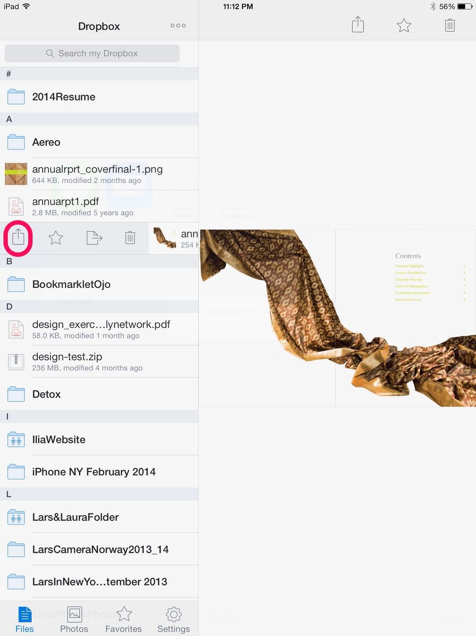 Choose the share button.