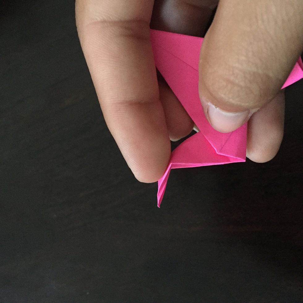 Choose the side that will be the head, and press the top down.