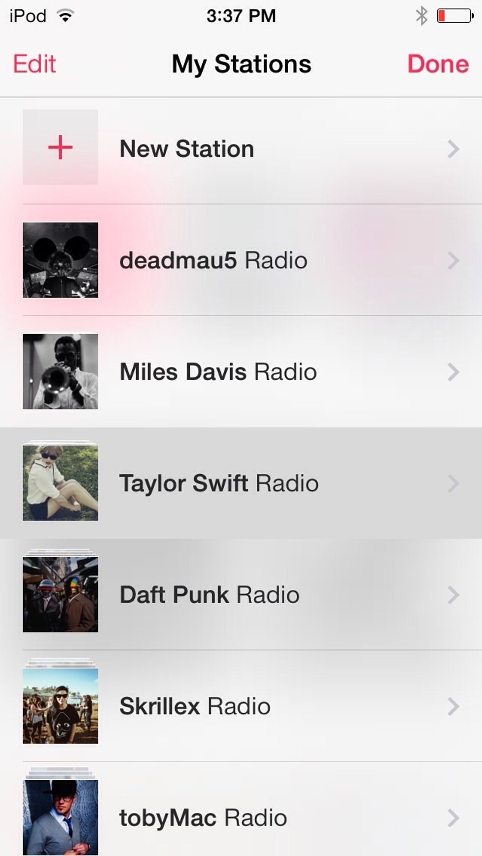 Choose the station you want an artist to be removed from.