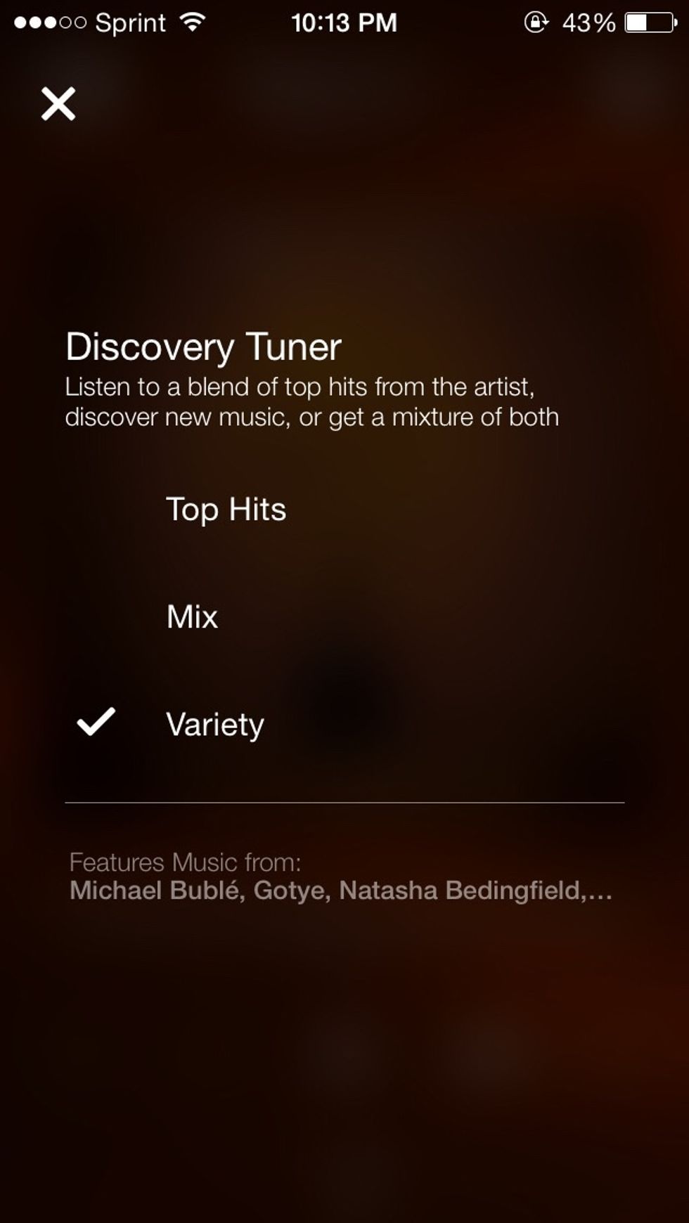Choose variety and you'll get a mix of less-popular artists to fall in love with!