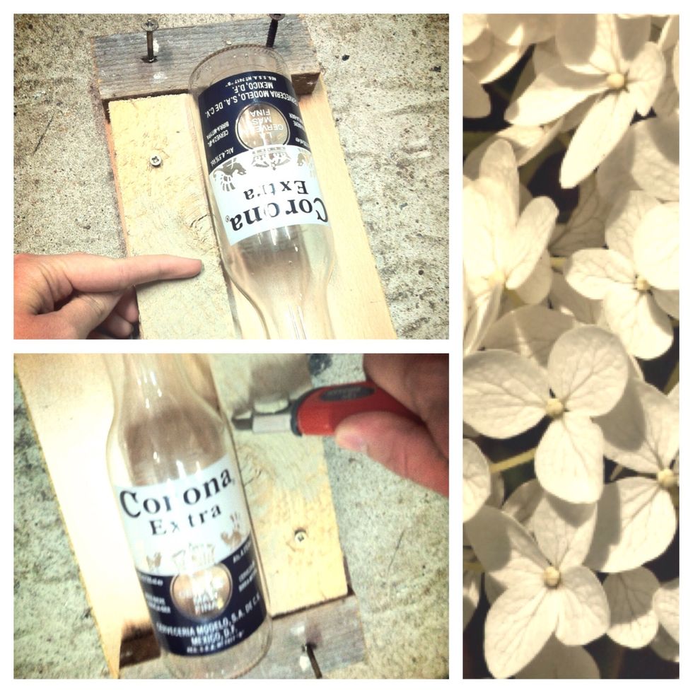 Choose where you want to secure your glass cutter and mark the spot. We used a cutter knife, but a pencil works as well \ud83d\ude09