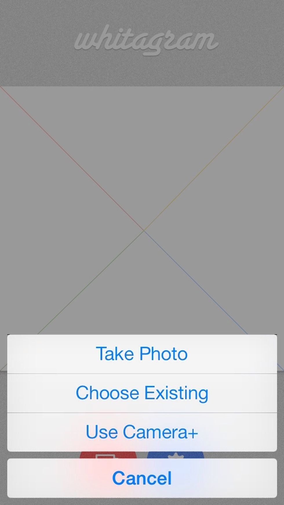 Choose whether you want to take a photo or choose an existing one