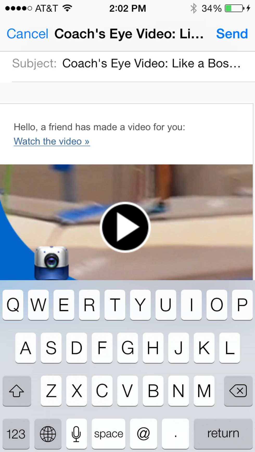 Choose who you are sending the video to. If you just want to share a video with the community at large, simply share the video with yourself.
