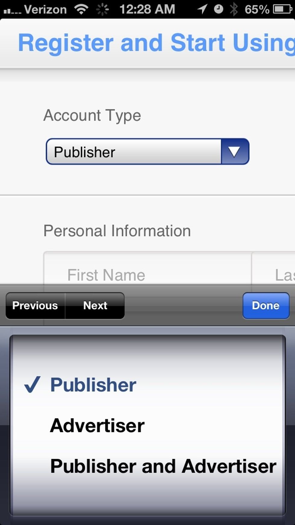 Choose your account type