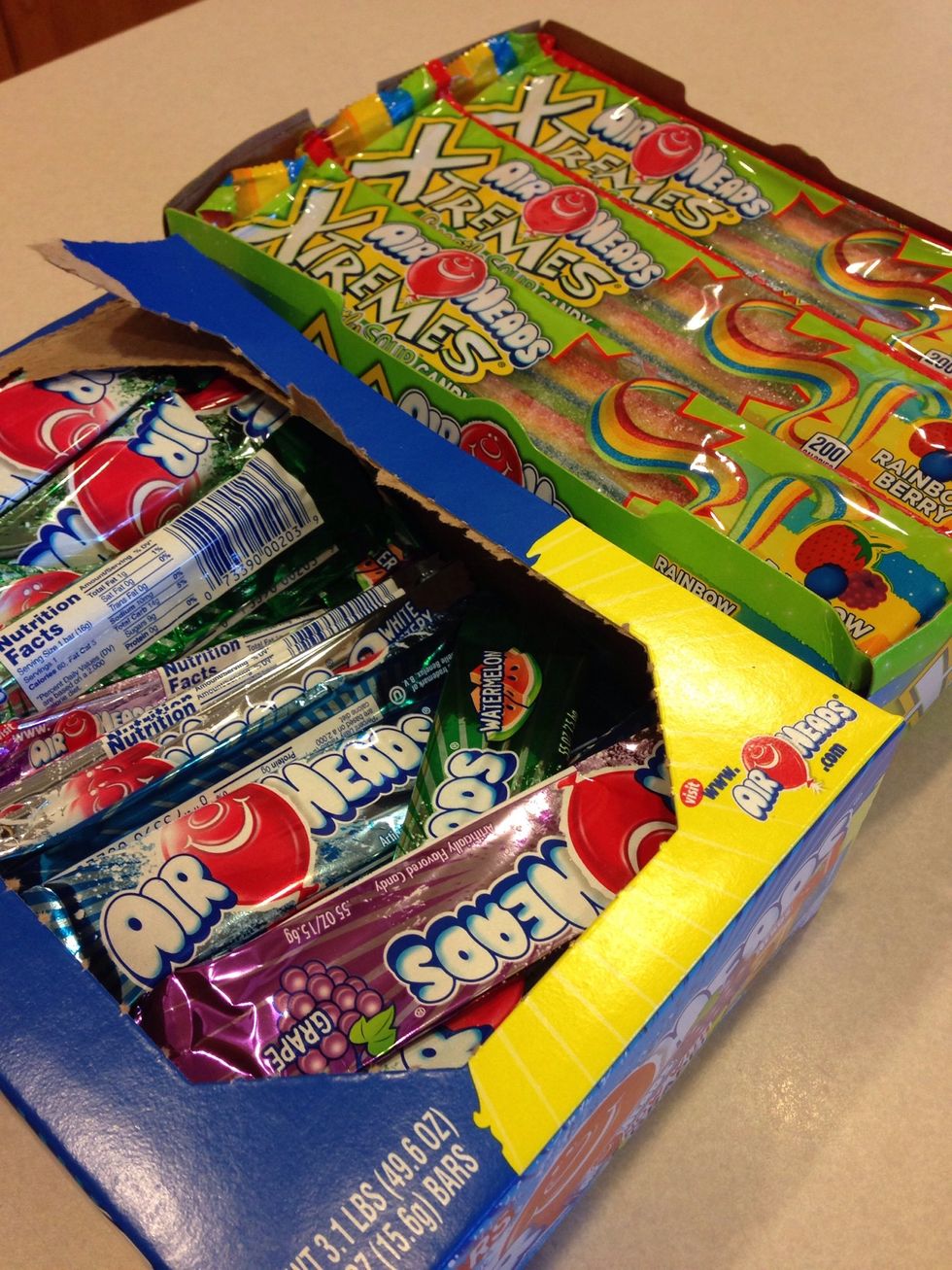 Choose your favorite candy. Preferably candy that will not melt. My Bean loves Air Heads. I get them at a big box store in bulk. It is much cheaper.