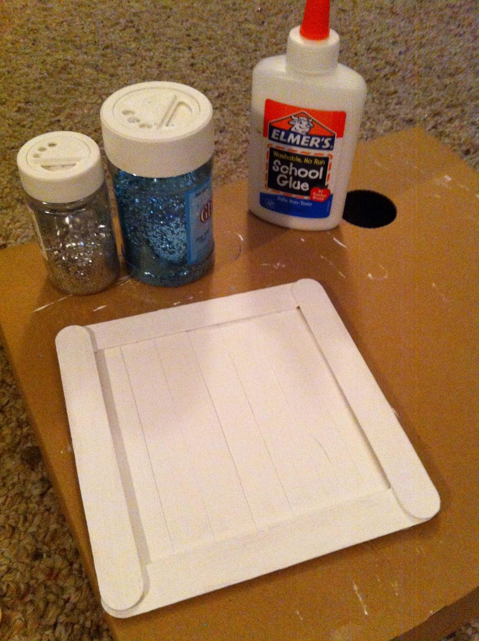 Choose your glitter color and grab your Elmer's glue. Time to make it look like a Fairy exploded everywhere!