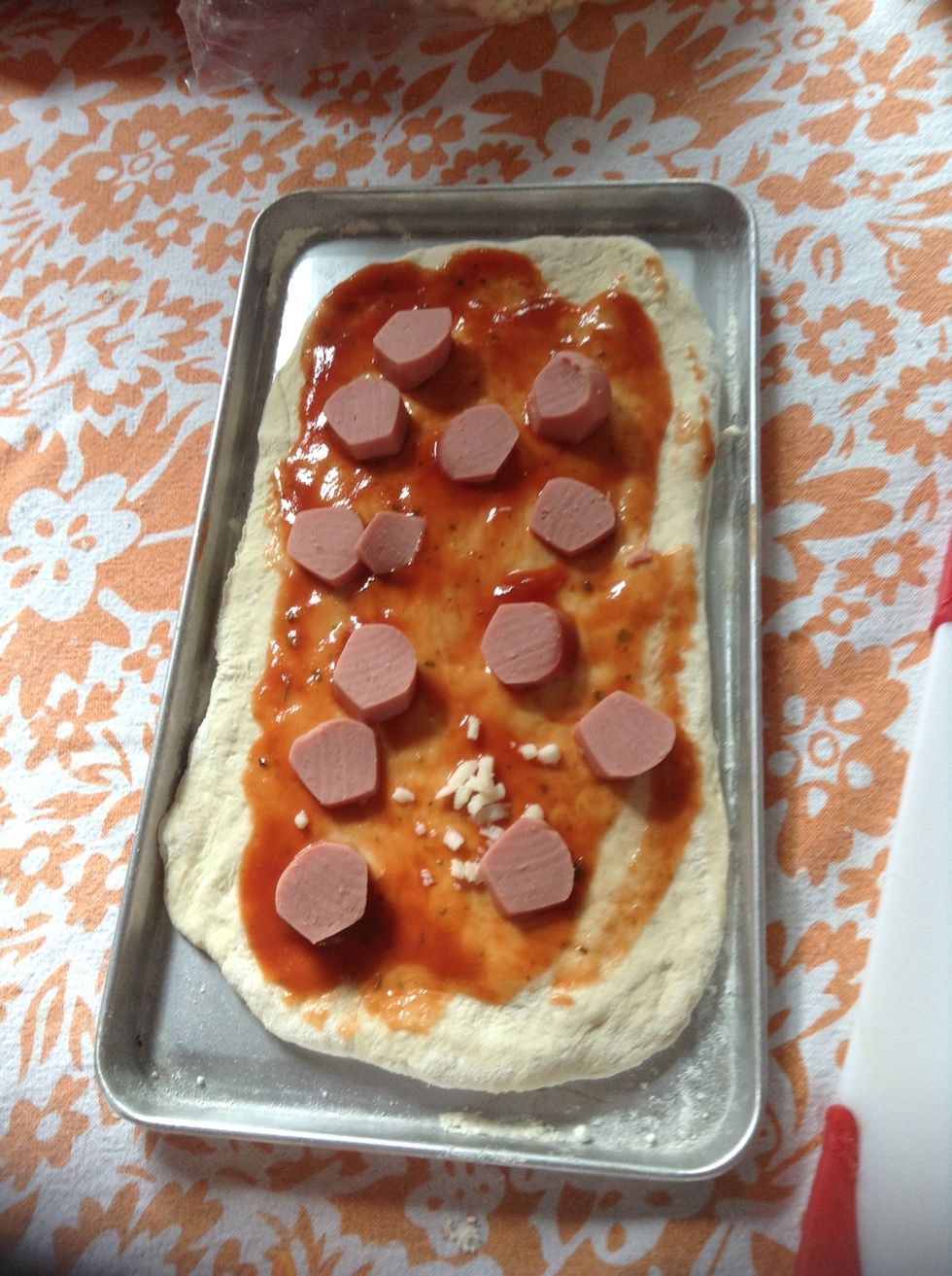 Choose your ingredients, jam, cheese, sausage, olives etc.