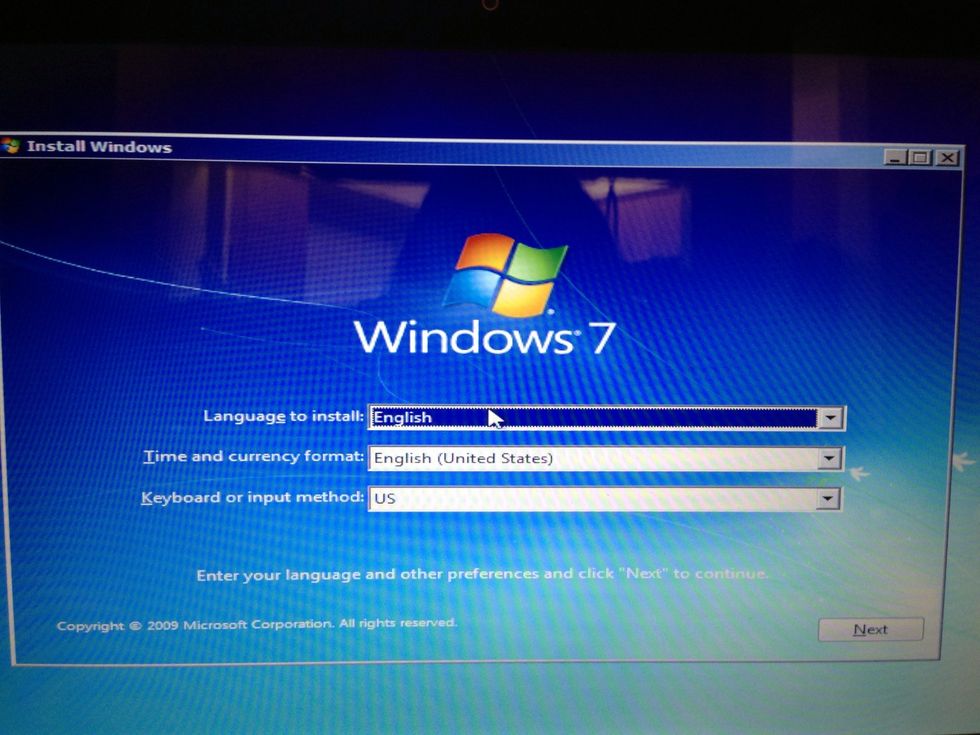 Choose your language and regional settings