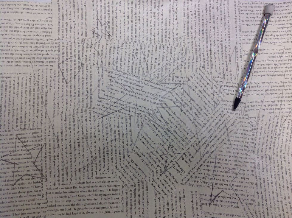 Choose your onomatopoeia and sketch it onto the paper you created. Add pictures that go with the word. I'm using stars.