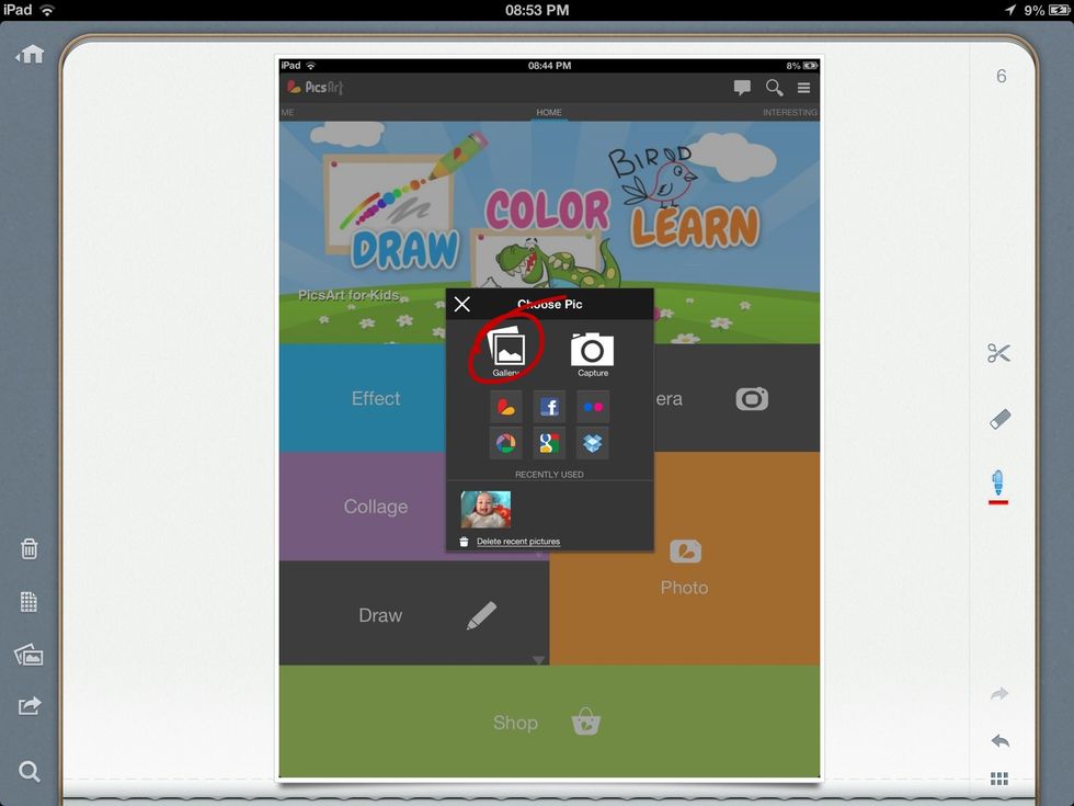 Choose your photo you want to overlay. I have my photo already, so I'm going for gallery \ud83d\udc4d
