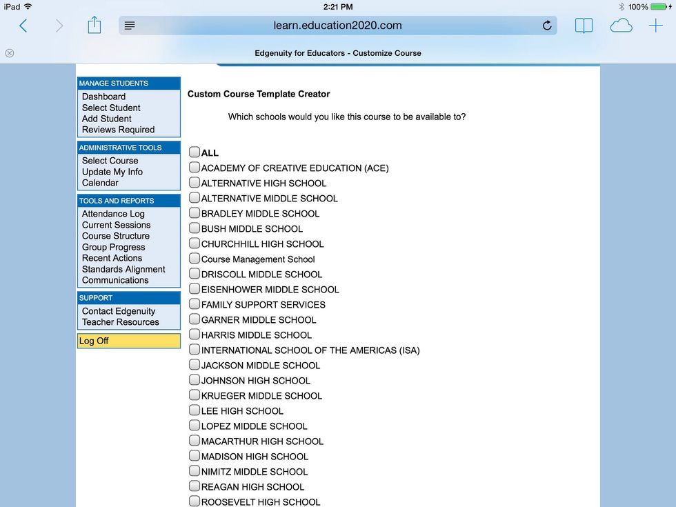 Choose your school and click next.