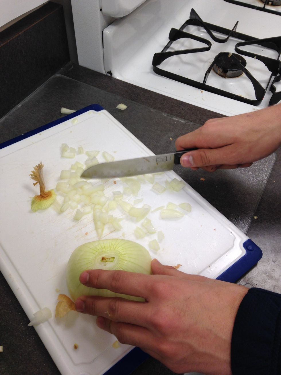 Chop 1 large onion.