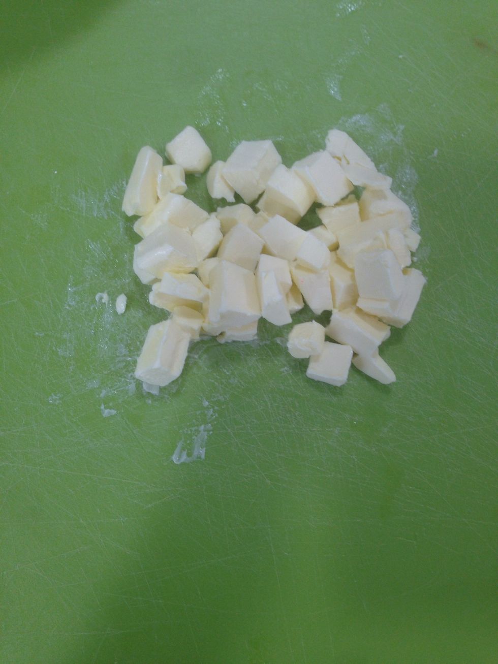 Chop 1 stick (or 1/2 cup) butter.