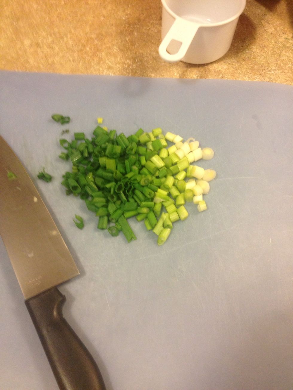 Chop 3 green onions