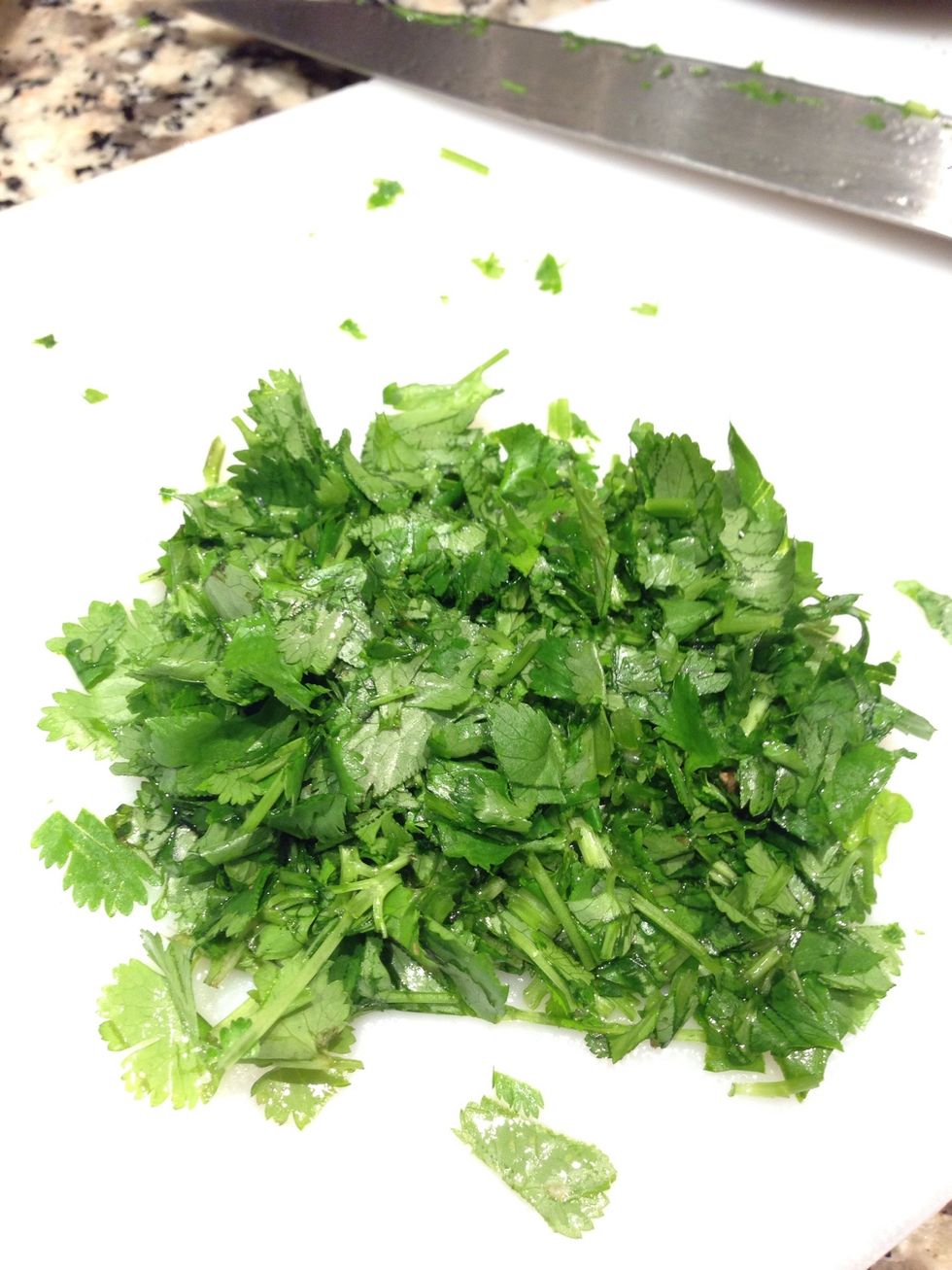 Chop a good bunch of fresh coriander