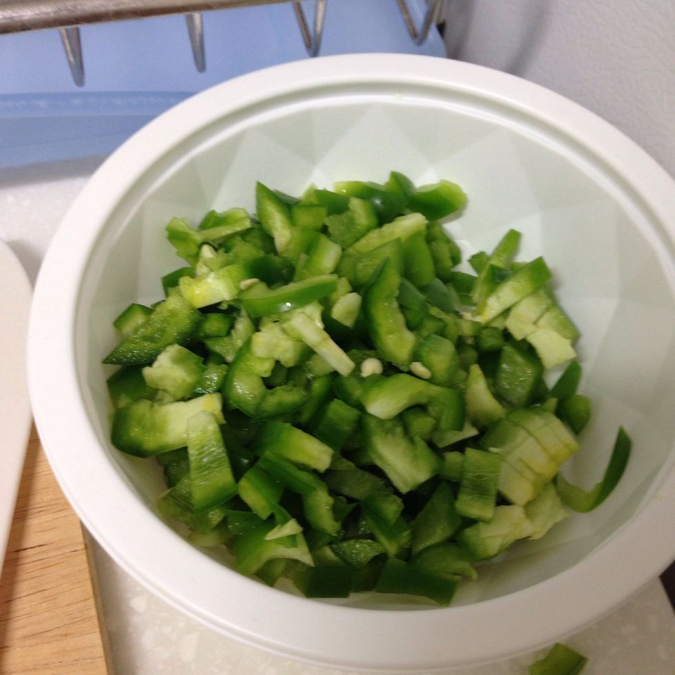 Chop a green pepper
