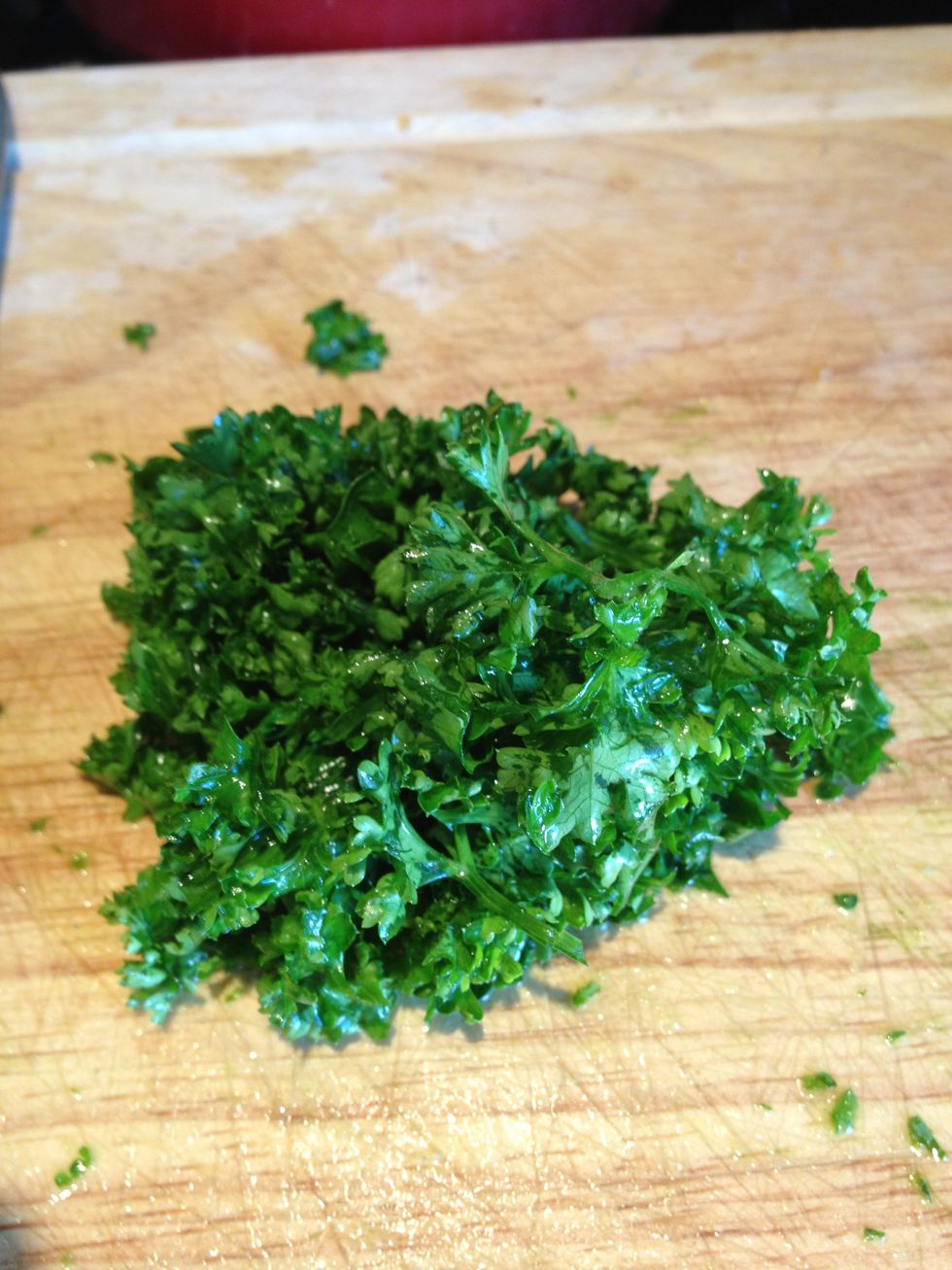 Chop about a cup of parsley