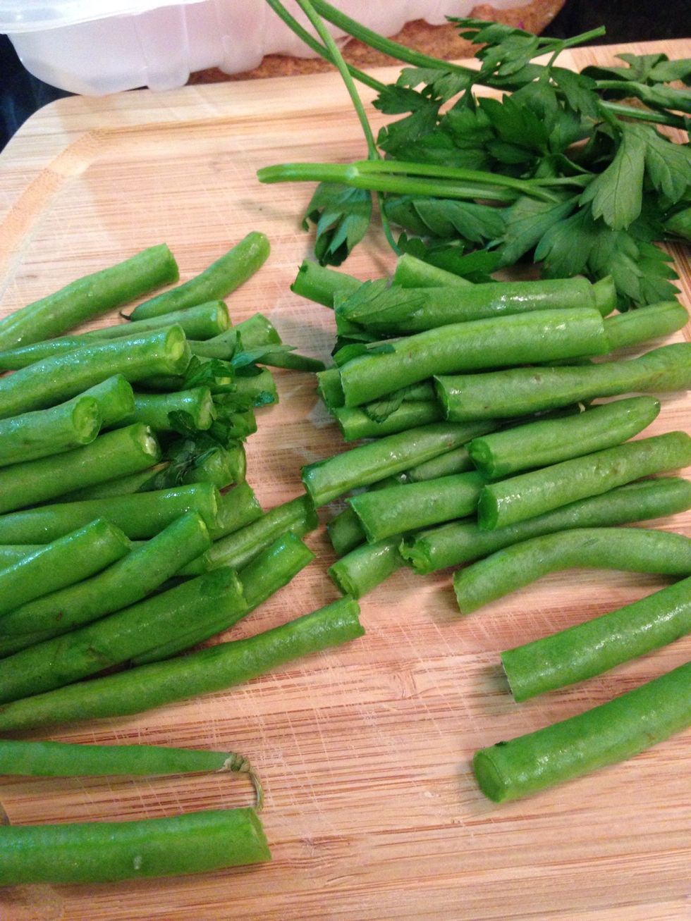 Chop all ends then in half