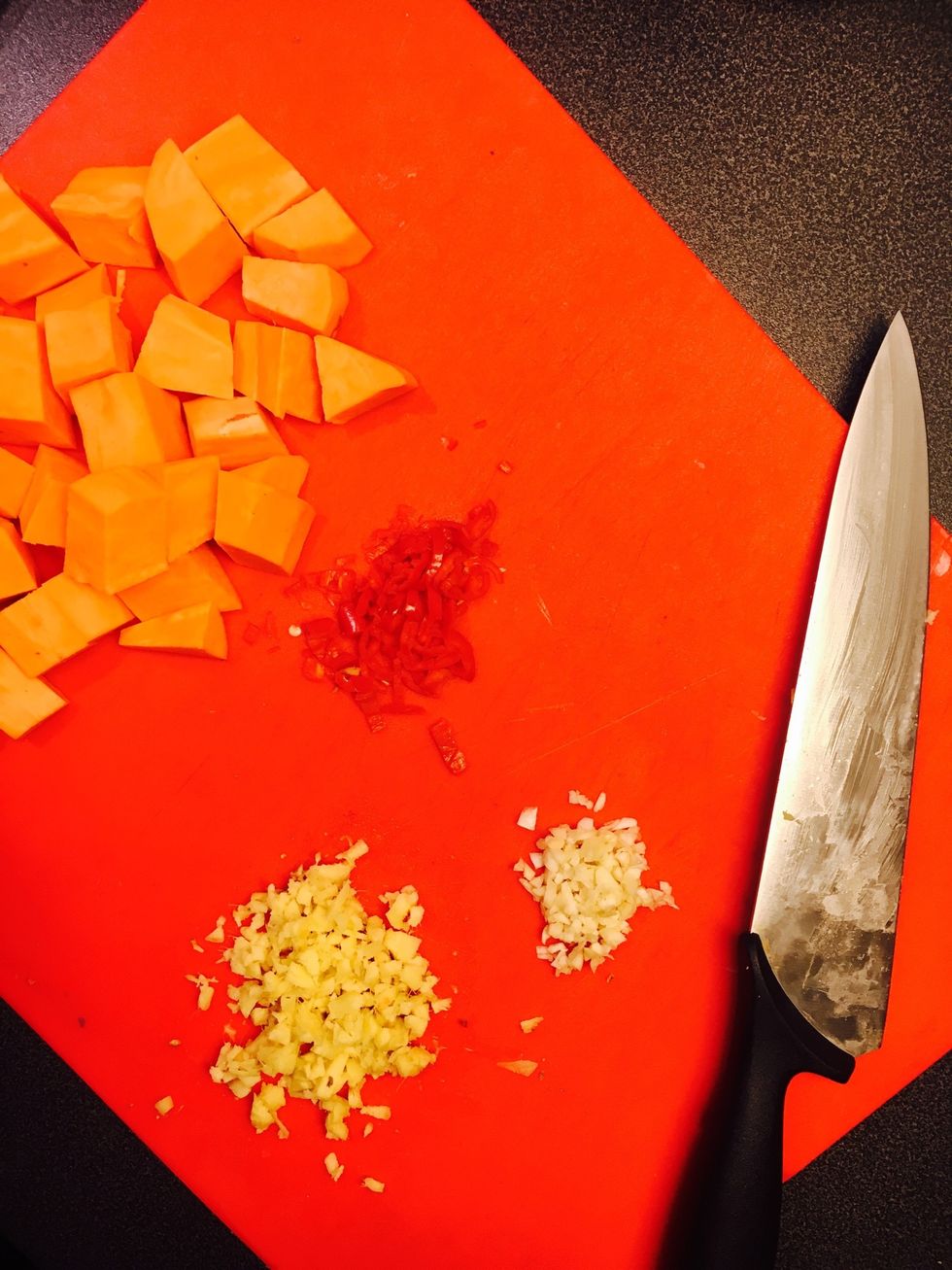 Chop all veg (as shown)