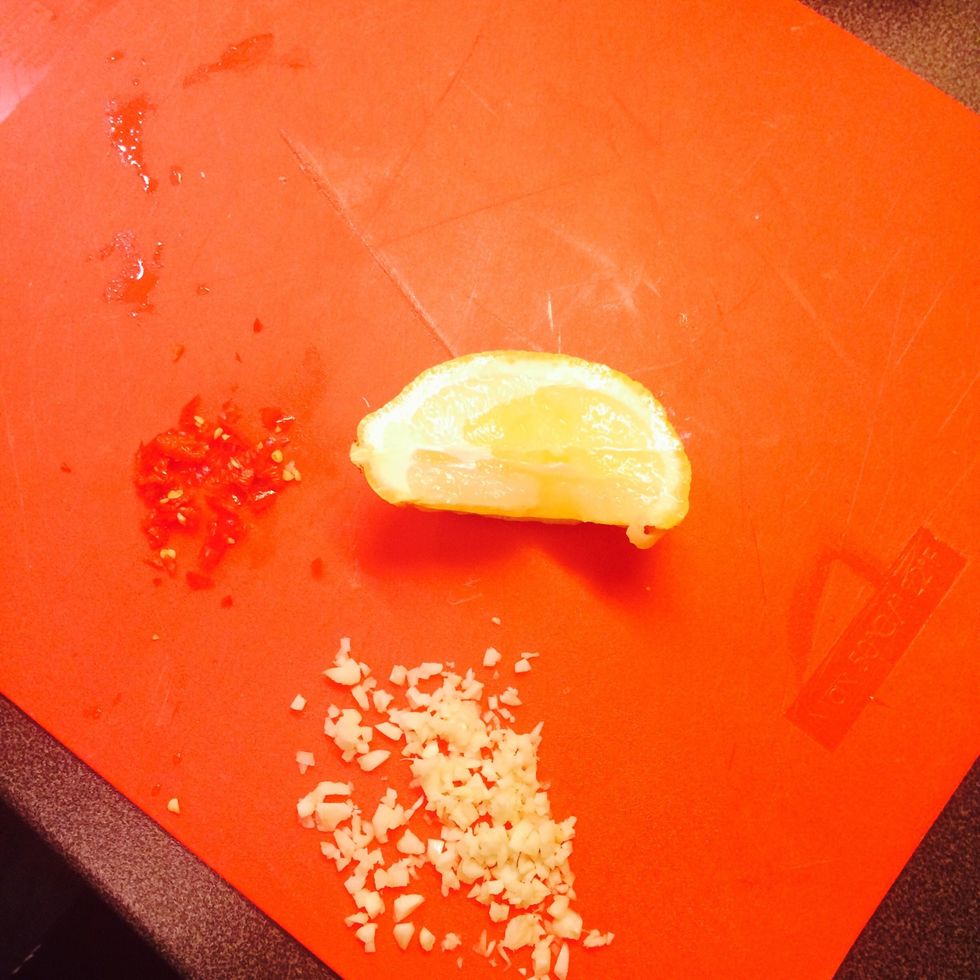 Chop all veg except spinach