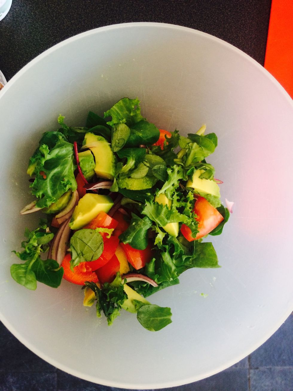 Chop all vegetables and put in the bowl.