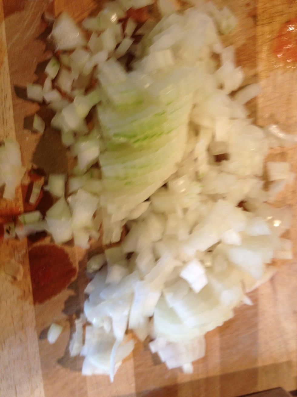 Chop an onion (and carrot if you're not using the pepper).
